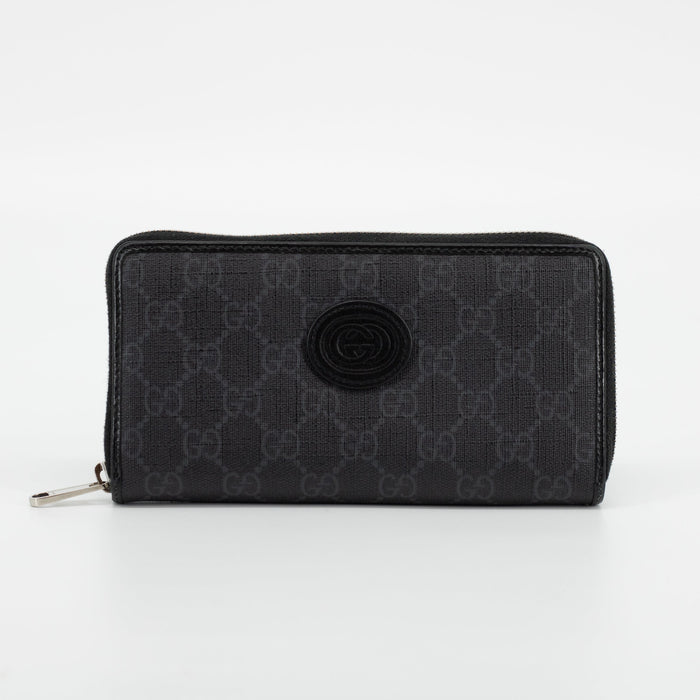 Gucci Grey GG Interlocking Zip Around Walletb #1832 by Bolt Boutique