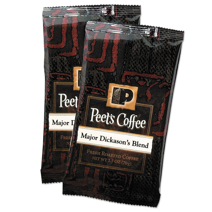 Peet's Coffee & Tea Coffee Portion Packs, Major Dickason's Blend, 2.5 oz Frack Pack, 18/Box