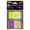 Redi-Tag Pop-Up Fab Page Flags w/Dispenser, "Look!", Purple/Yellow; Yellow/Teal, 100/Pack