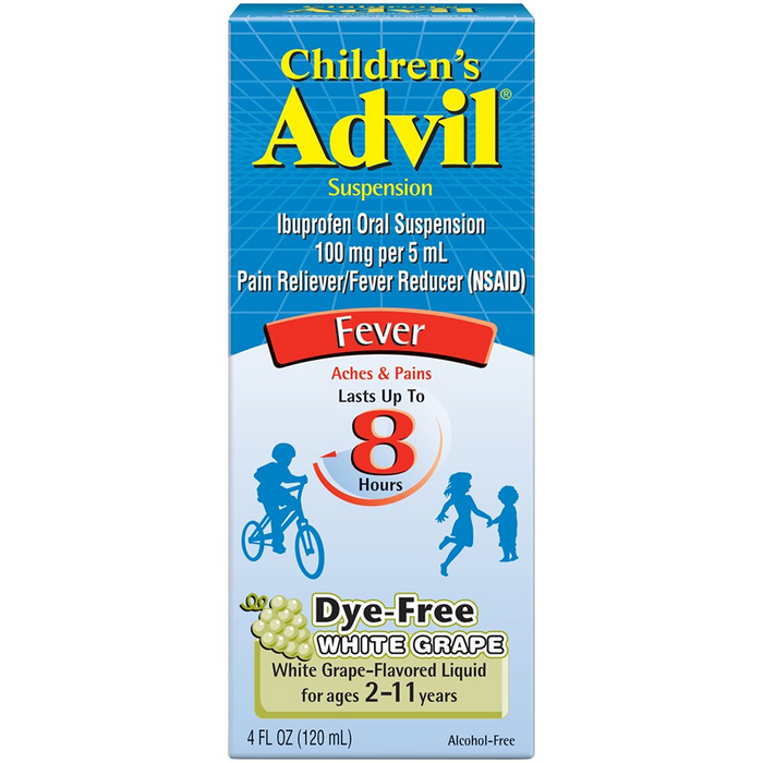 Advil Children’s Pain Reliever/ Fever Reducer Liquid Dye-Free White Grape 4Oz by Pasteur Pharmacy