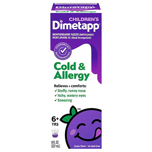 Dimetapp Cold & Allergy, Grape Flavor, Alcohol Free 8 Fl Oz by Pasteur Pharmacy