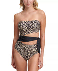 DKNY Suntan Printed Cut-Out Bandeau One-Piece Swimsuit, Us 14 by Vanessa Jane