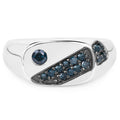 0.31 Carat Genuine Blue Diamond .925 Sterling Silver Ring by Bids.com