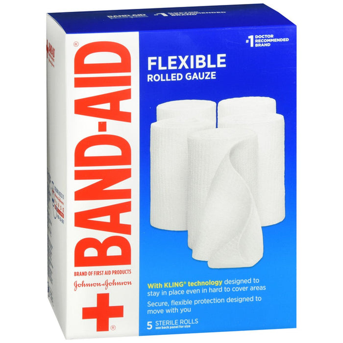 Band-Aid Brand Flexible Rolled Gauze – 5 Rolls by Pasteur Pharmacy