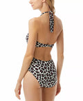 Michael Michael Kors Animal-Print Cut-Out Halter One-Piece Swimsuit, Size 14 by Vanessa Jane