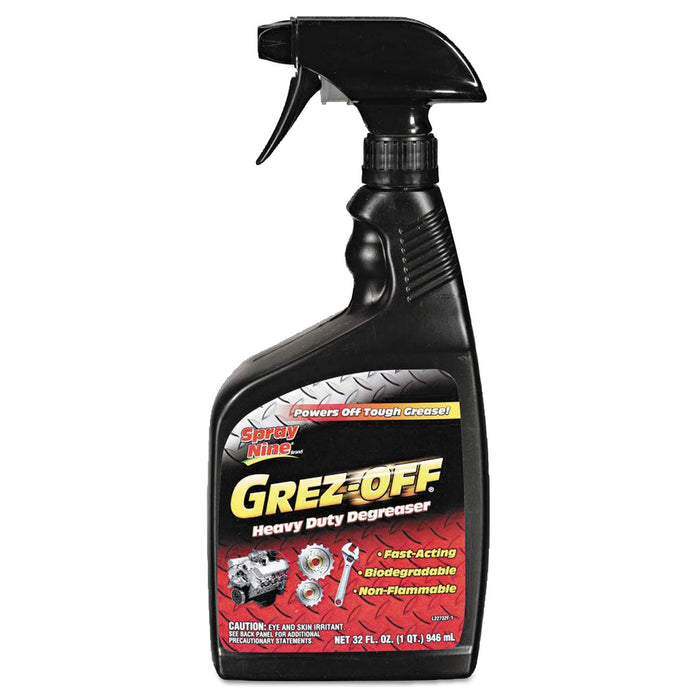Spray Nine Grez-off Heavy-Duty Degreaser, 32 oz Spray Bottle, 12/Carton