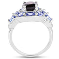 4.20 Carat Genuine Garnet, Tanzanite & White Topaz .925 Sterling Silver Ring by Bids.com