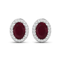 Genuine Diamond and Ruby Studs by Fine Color Jewels