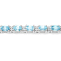 8.84 Carat Genuine Blue Zircon and Topaz White .925 Sterling Silver Bracelet by Bids.com