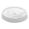 Dart Sip Thru Lids, Fits 10 oz to 12 oz Foam Cups, Plastic, White, 1,000/Carton