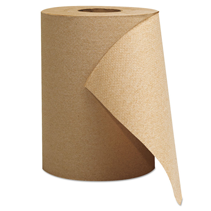 GEN Hardwound Roll Towels, 1-Ply, 8" x 300 ft, Brown, 12 Rolls/Carton