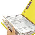 Smead Six-Section Pressboard Top Tab Classification Folders with SafeSHIELD Fasteners, 2 Dividers, Legal Size, Yellow, 10/Box