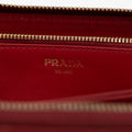 Prada Red Leather Front Logo Zip Around Wallet #1856 by Bolt Boutique