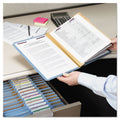 Smead Six-Section Pressboard Top Tab Classification Folders with SafeSHIELD Fasteners, 2 Dividers, Legal Size, Blue, 10/Box