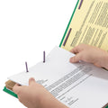 Smead Six-Section Pressboard Top Tab Classification Folders with SafeSHIELD Fasteners, 2 Dividers, Letter Size, Green, 10/Box