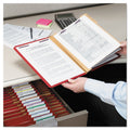 Smead Six-Section Pressboard Top Tab Classification Folders with SafeSHIELD Fasteners, 2 Dividers, Letter Size, Bright Red, 10/Box