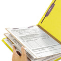 Smead Six-Section Pressboard Top Tab Classification Folders with SafeSHIELD Fasteners, 2 Dividers, Letter Size, Yellow, 10/Box