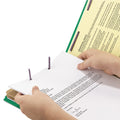 Smead Six-Section Pressboard Top Tab Classification Folders with SafeSHIELD Fasteners, 2 Dividers, Legal Size, Green, 10/Box