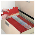Smead Six-Section Pressboard Top Tab Classification Folders with SafeSHIELD Fasteners, 2 Dividers, Letter Size, Bright Red, 10/Box