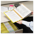 Smead Six-Section Pressboard Top Tab Classification Folders with SafeSHIELD Fasteners, 2 Dividers, Letter Size, Yellow, 10/Box