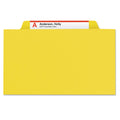Smead Four-Section Pressboard Top Tab Classification Folders with SafeSHIELD Fasteners, 1 Divider, Letter Size, Yellow, 10/Box
