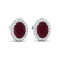 Genuine Diamond and Ruby Studs by Fine Color Jewels