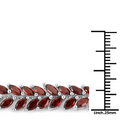 Rhodium Over Silver Garnet Tennis Bracelet by Fine Color Jewels