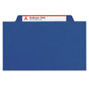 Smead Six-Section Pressboard Top Tab Classification Folders with SafeSHIELD Fasteners, 2 Dividers, Letter Size, Dark Blue, 10/Box