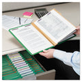 Smead Six-Section Pressboard Top Tab Classification Folders with SafeSHIELD Fasteners, 2 Dividers, Letter Size, Green, 10/Box