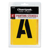 Chartpak Professional Lettering Stencils, Painting Stencil Set, A-Z Set/0-9, 4", Manila, 35/Set