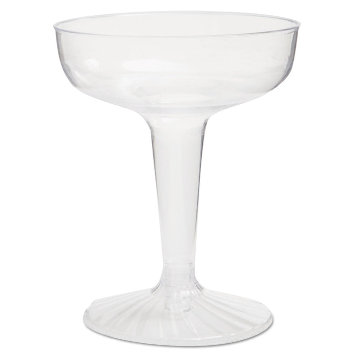 WNA Comet Plastic Champagne Glasses, 4 oz, Clear, Two-Piece Construction, 25/Pack, 20 Packs/Carton