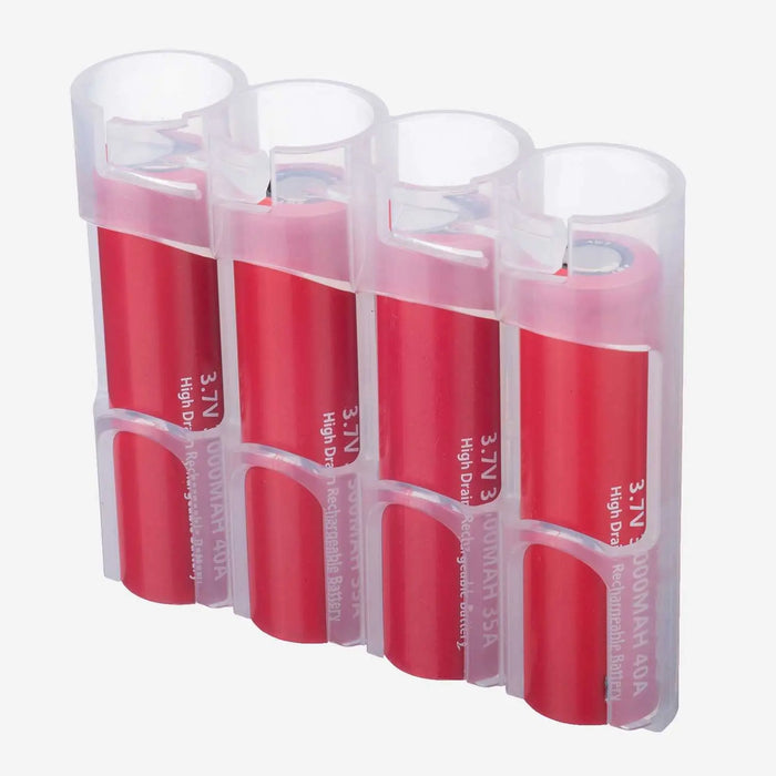 18650 Battery Caddy (Clear) by Storacell