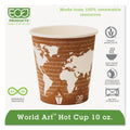 Eco-Products World Art Renewable and Compostable Hot Cups, 10 oz, 50/Pack, 20 Packs/Carton