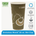 Eco-Products Evolution World 24% Recycled Content Hot Cups, 20 oz, 50/Pack, 20 Packs/Carton