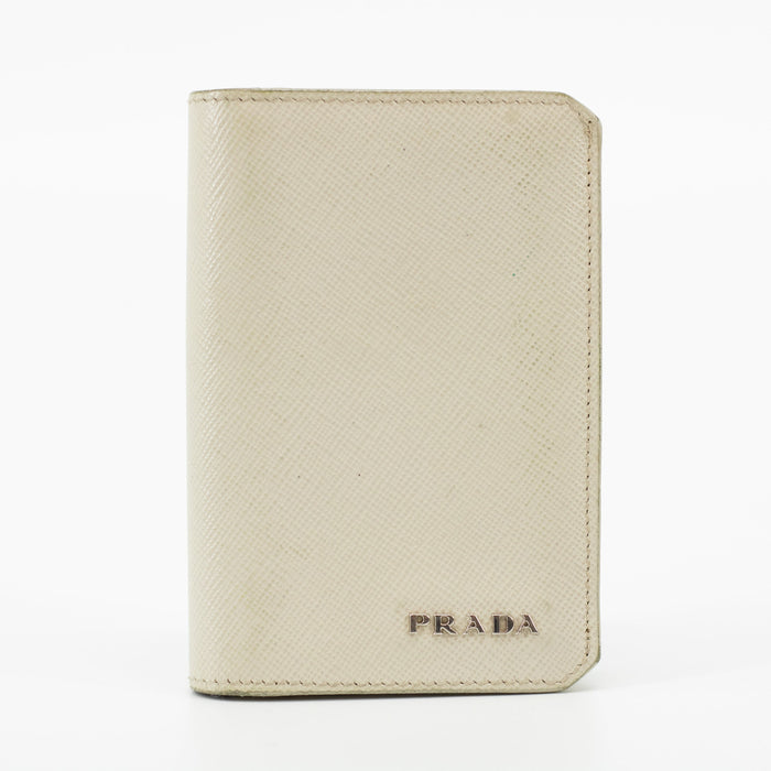 Prada Ivory Saffiano Leather Card Case #1868 by Bolt Boutique