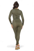 Washed Seamless Zip Up Jacket and Leggings Set by The House of Stylez