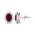 Genuine Diamond and Ruby Studs by Fine Color Jewels