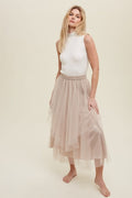 Ribbed Sweater Mock Neck Tank - Ivory by Boutique 23