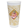 Dart Cafe G Foam Hot/Cold Cups, 20 oz, Brown/Red/White, 500/Carton