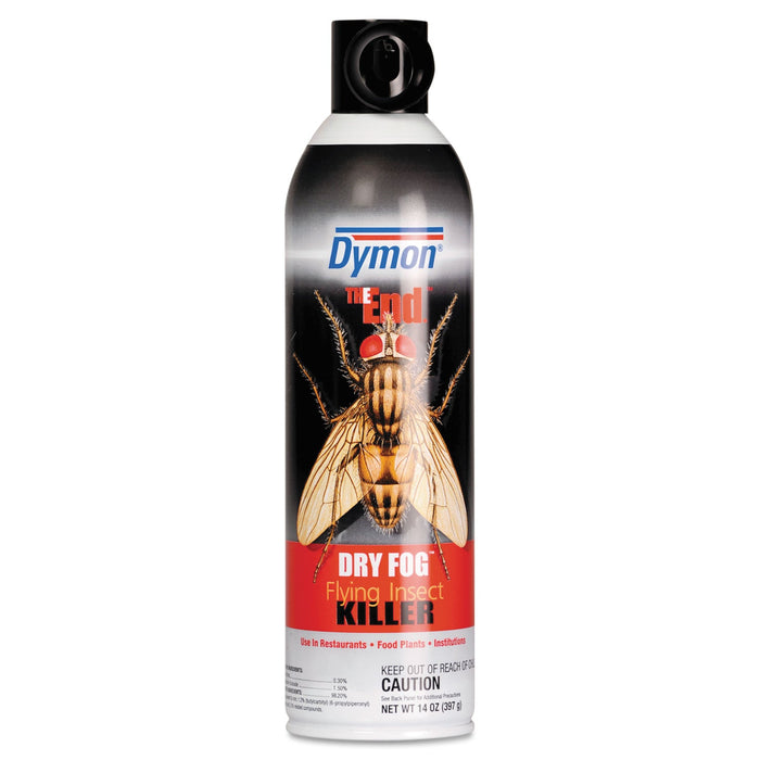 Dymon THE END. Dry Fog Flying Insect Killer, 14 oz Aerosol Spray, 12/Carton