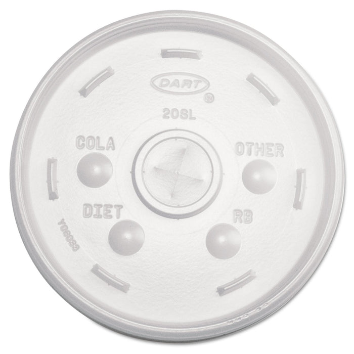Dart Cold Cup Lids, Fits 32 oz Cups, Translucent, 100/Sleeve, 10 Sleeves/Carton