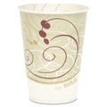 Dart Symphony Design Wax-Coated Paper Cold Cup,  9 oz, Beige/White, 100/Sleeve, 20 Sleeves/Carton