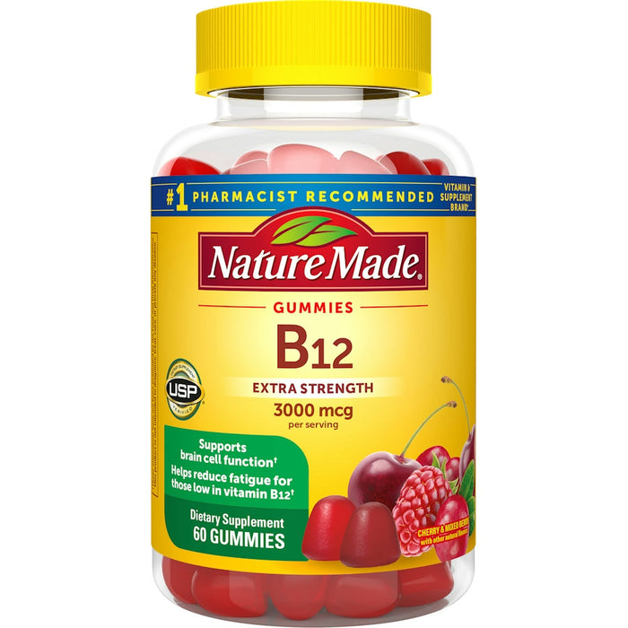 Nature Made Vitamin B12, Cherry & Mixed Berry, Extra Strength, 3000 Mcg, Gummies by Pasteur Pharmacy
