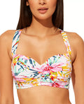 Bleu Rod Beattie Beachy Keen Shirred Bandeau Underwire Bra Bikini Top, 38D by Vanessa Jane