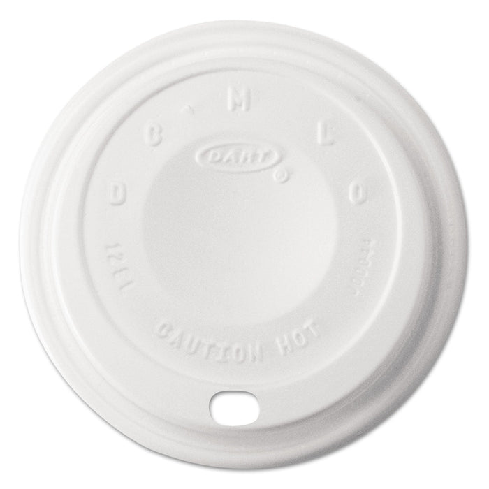 Dart Cappuccino Dome Sipper Lids, Fits 12 oz, White, 1,000/Carton