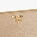 Prada Beige Leather Round Zipper Long Wallet #1878 by Bolt Boutique