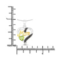 0.44 Ct Heart Green Peridot Prong Silver Double Heart Mom Pendant Necklace by Fine Color Jewels