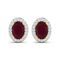 Genuine Diamond and Ruby Studs by Fine Color Jewels