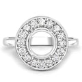 0.48 Carat Genuine White Diamond 14K White Gold Semi Mount Ring - holds 8.00mm Round Gemstone by Bids.com