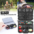 188-Pieces: Portable Fishing Accessory Kit with Tackle Box by DailySale